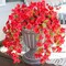 Artificial Hibiscus Fake Hanging Flowers Plants for Outdoors Spring Summer Decoration, 2pcs Red Silk Hibiscus Long Trailing Vines